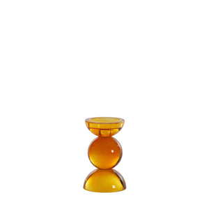 Candle Holder 9.5 x 15.5cm ITINGA Glass Orange - CANDLE HOLDERS / Lanterns - Beattys of Loughrea