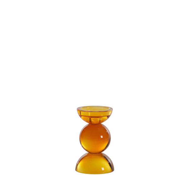 Candle Holder 9.5 x 15.5cm ITINGA Glass Orange - CANDLE HOLDERS / Lanterns - Beattys of Loughrea