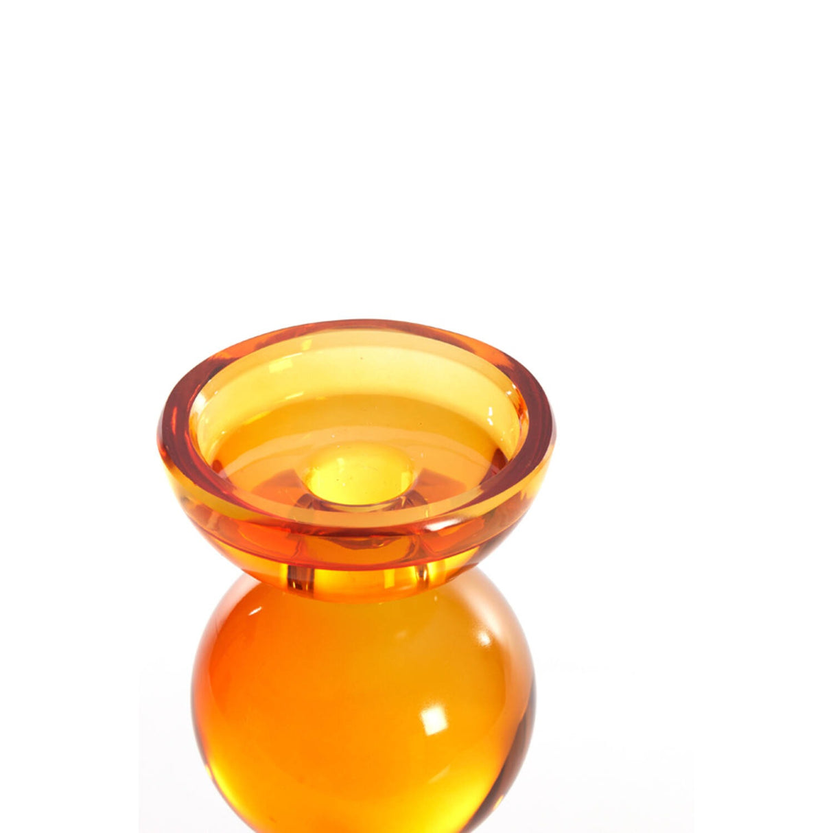 Candle Holder 9.5 x 15.5cm ITINGA Glass Orange - CANDLE HOLDERS / Lanterns - Beattys of Loughrea