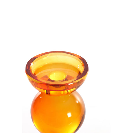 Candle Holder 9.5 x 15.5cm ITINGA Glass Orange - CANDLE HOLDERS / Lanterns - Beattys of Loughrea