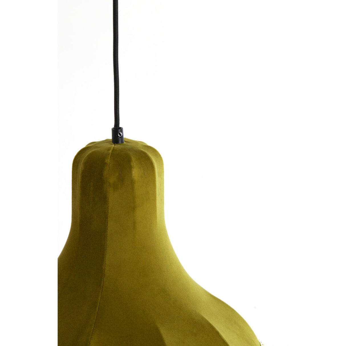 Hanging Pendant 50 x 44.5cm MIZIA Velvet Green & Webbing Natural - CEILING LIGHTS - Beattys of Loughrea