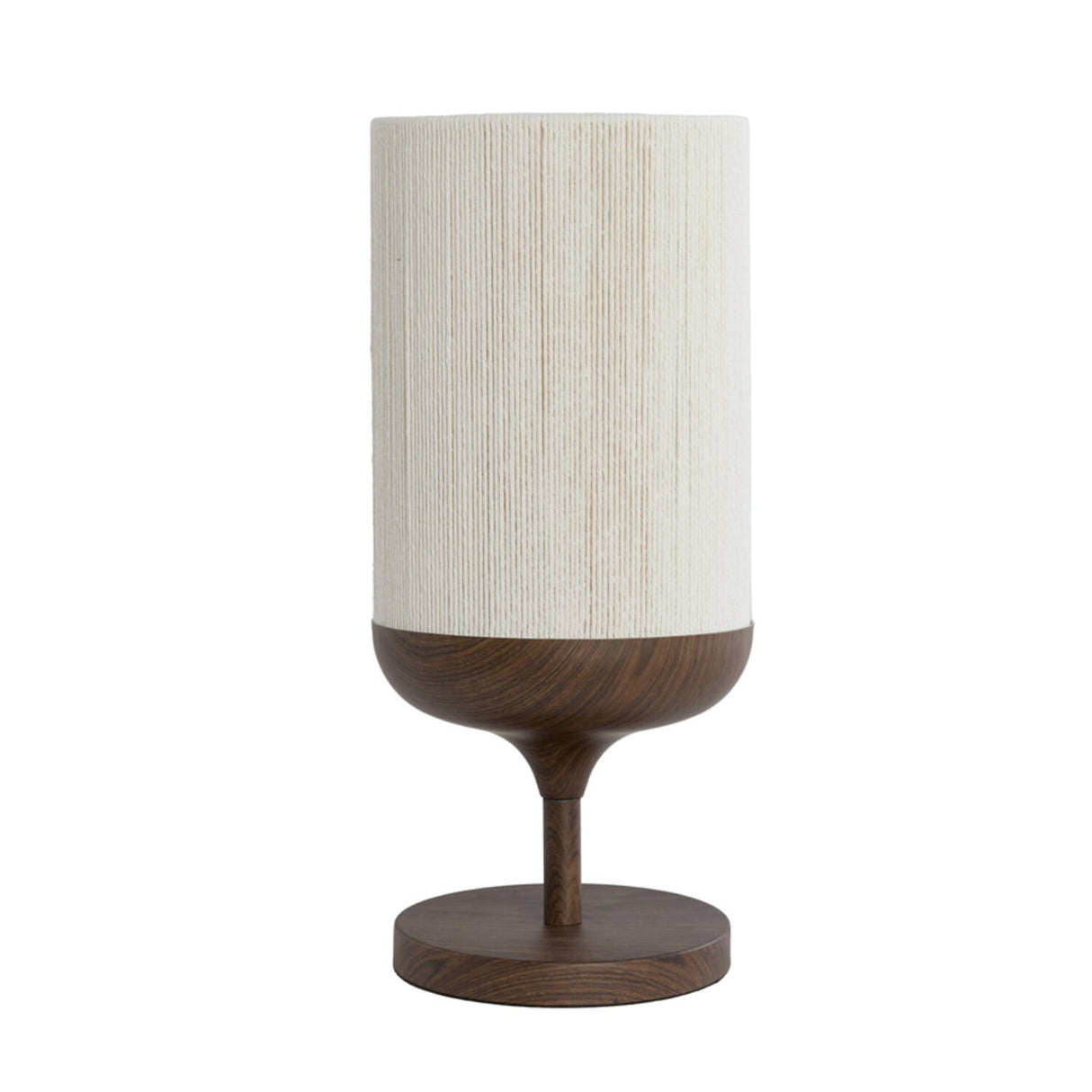Table Lamp 22.5 x 50cm DANIA Wood Print Dark Brown & Rope Cream - TABLE/BEDSIDE LAMPS - Beattys of Loughrea
