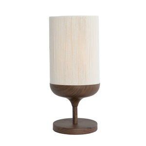 Table Lamp 22.5 x 50cm DANIA Wood Print Dark Brown & Rope Cream - TABLE/BEDSIDE LAMPS - Beattys of Loughrea