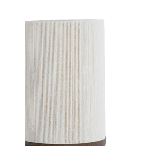 Table Lamp 22.5 x 50cm DANIA Wood Print Dark Brown & Rope Cream - TABLE/BEDSIDE LAMPS - Beattys of Loughrea