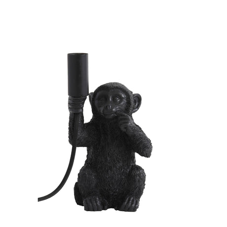 Table Lamp E14 13 x 12.5 x 23.5cm MONKEY Matt Black - TABLE/BEDSIDE LAMPS - Beattys of Loughrea