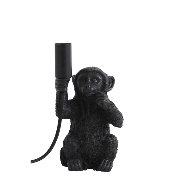Table Lamp E14 13 x 12.5 x 23.5cm MONKEY Matt Black - TABLE/BEDSIDE LAMPS - Beattys of Loughrea