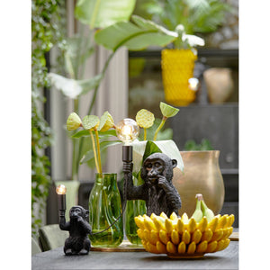 Table Lamp E14 13 x 12.5 x 23.5cm MONKEY Matt Black - TABLE/BEDSIDE LAMPS - Beattys of Loughrea