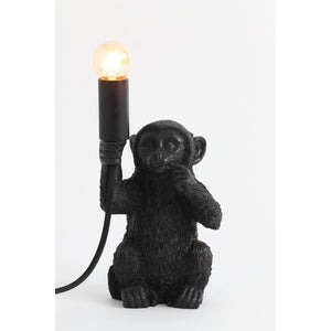 Table Lamp E14 13 x 12.5 x 23.5cm MONKEY Matt Black - TABLE/BEDSIDE LAMPS - Beattys of Loughrea
