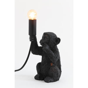 Table Lamp E14 13 x 12.5 x 23.5cm MONKEY Matt Black - TABLE/BEDSIDE LAMPS - Beattys of Loughrea