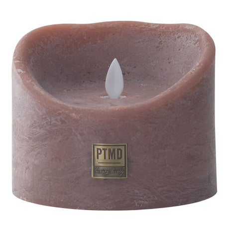 12cm Led Light Candle Rustic Brown Moveable Flame - BATTERY LED CANDLES - Beattys of Loughrea