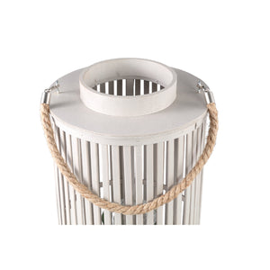 Zafria 70cm Cream Round Bamboo Lantern with Glass - CANDLE HOLDERS / Lanterns - Beattys of Loughrea