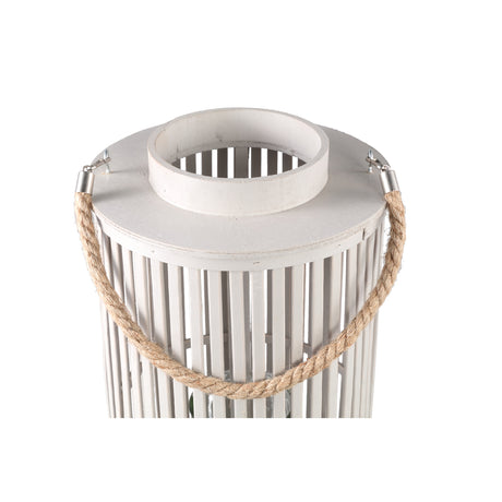 Zafria 70cm Cream Round Bamboo Lantern with Glass - CANDLE HOLDERS / Lanterns - Beattys of Loughrea