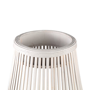 Lysia 68cm Sand Round Bamboo Lantern with Glass - CANDLE HOLDERS / Lanterns - Beattys of Loughrea