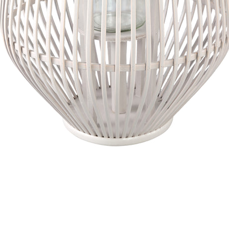 Lysia 68cm Sand Round Bamboo Lantern with Glass - CANDLE HOLDERS / Lanterns - Beattys of Loughrea