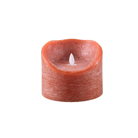 12cm Led Light Candle Rust Orange Moveable Flame - BATTERY LED CANDLES - Beattys of Loughrea