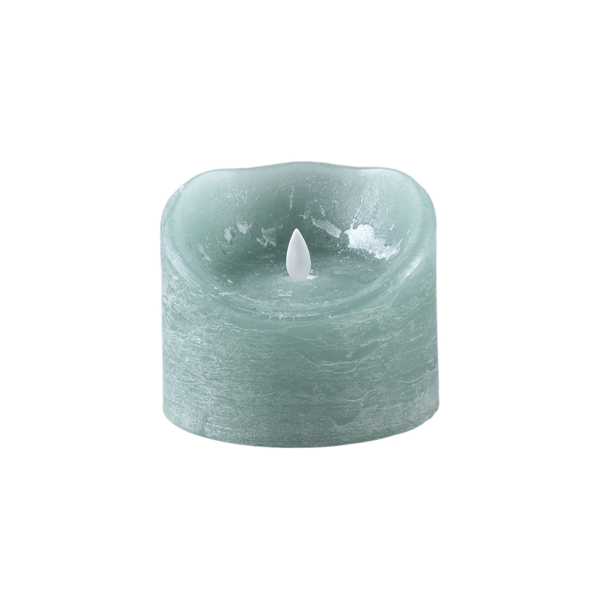 12cm Led Light Candle Rustic Teal Moveable Flame - BATTERY LED CANDLES - Beattys of Loughrea