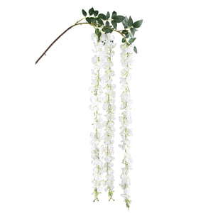 White Wisteria 167cm Hanging Artificial Flower - FLOWERS - PAPER/PLASTIC - Beattys of Loughrea