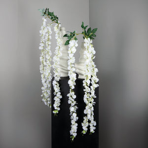 White Wisteria 167cm Hanging Artificial Flower - FLOWERS - PAPER/PLASTIC - Beattys of Loughrea