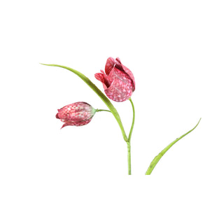 Red Fritillaria Spray with Leaves Artificial Flower - FLOWERS - PAPER/PLASTIC - Beattys of Loughrea