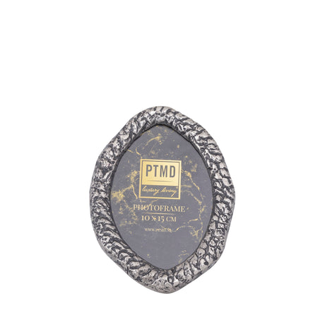 Paislie Nickel Cast Alum Photo Frame Oval 10 x 15cm - PHOTO FRAMES - PLATED, GILT, STONE - Beattys of Loughrea