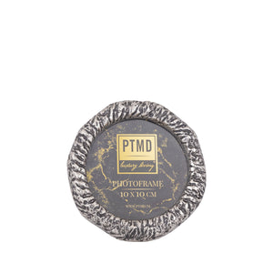 Paislie Nickel Cast Alum Photo Frame Round 10 x 15cm - PHOTO FRAMES - PLATED, GILT, STONE - Beattys of Loughrea