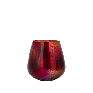 Mayna 10cm Pink Orange Glass T - light Holder Crackle - CANDLE HOLDERS / Lanterns - Beattys of Loughrea
