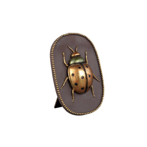 Adalay Gold Ladybug Wall Hanger 14cm - GARDEN ORNAMENTS INCL SOLAR - Beattys of Loughrea