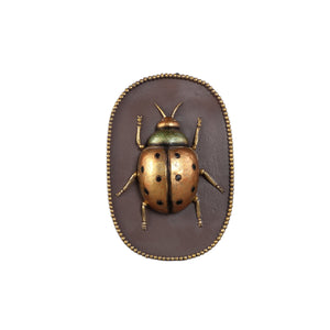 Adalay Gold Ladybug Wall Hanger 14cm - GARDEN ORNAMENTS INCL SOLAR - Beattys of Loughrea