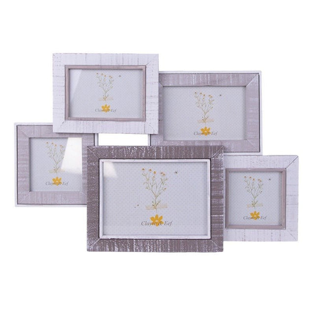 Collage Photo Frame Grey White Wood - PHOTO FRAMES - PLATED, GILT, STONE - Beattys of Loughrea