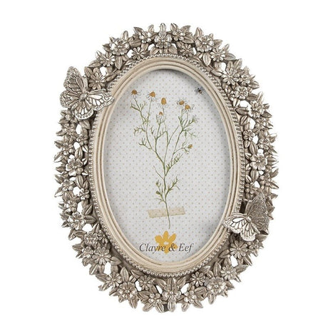 Photo Frame 10 x 15cm Silver Coloured Polyresin Oval - PHOTO FRAMES - PLATED, GILT, STONE - Beattys of Loughrea