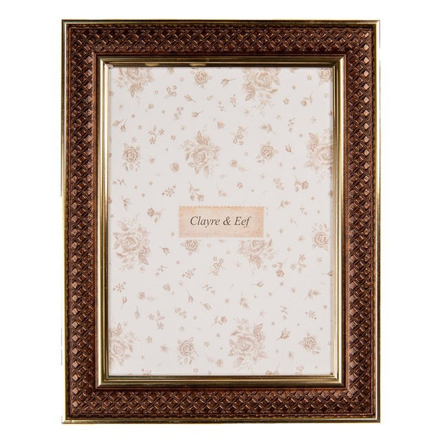 Photo Frame 13 x 18cm Brown Plastic Rectangle - PHOTO FRAMES - PLATED, GILT, STONE - Beattys of Loughrea