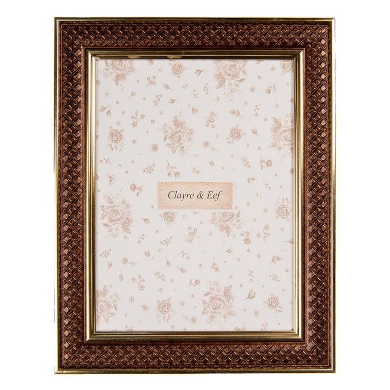 Photo Frame 10 x 15cm Brown Plastic Rectangle - PHOTO FRAMES - PLATED, GILT, STONE - Beattys of Loughrea