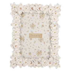 Photo Frame 13x18 cm White Flowers - PHOTO FRAMES - PLATED, GILT, STONE - Beattys of Loughrea