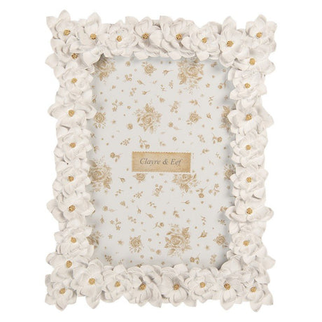 Photo Frame 13x18 cm White Flowers - PHOTO FRAMES - PLATED, GILT, STONE - Beattys of Loughrea