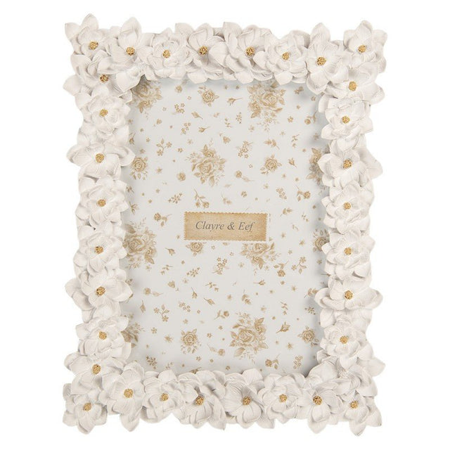 Photo Frame 13x18 cm White Flowers - PHOTO FRAMES - PLATED, GILT, STONE - Beattys of Loughrea