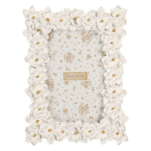 Photo Frame 10x15 cm White Flowers - PHOTO FRAMES - PLATED, GILT, STONE - Beattys of Loughrea
