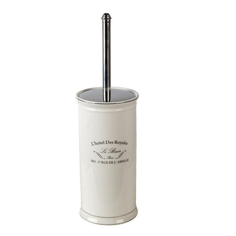 Toilet Brush with Holder 24cm White Ceramic Round Classic - BATHROOM T/BRUSH, CADDY, TOWEL RAIL & HOLDERS ACCESSORI - Beattys of Loughrea