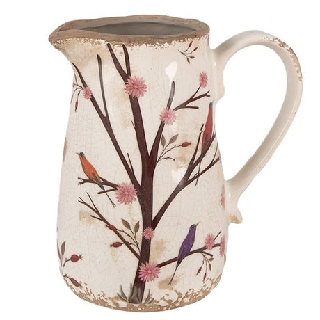 Decorative Jug 16 x 12 x 18cm Beige Brown Ceramic Branches - FLOWERPOT/VASE/JUG 1 - Beattys of Loughrea