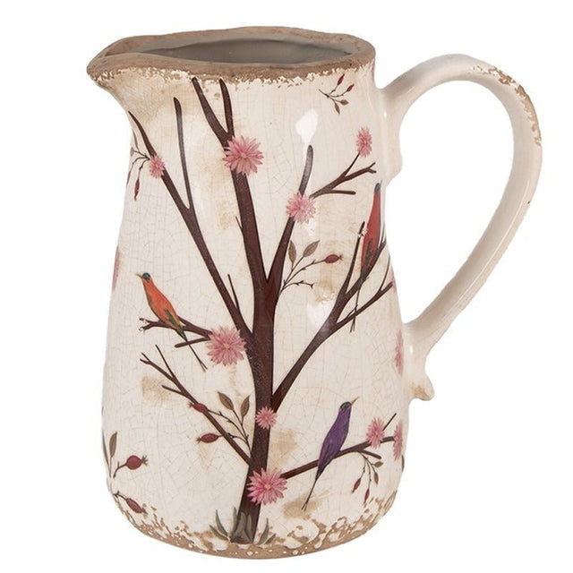 Decorative Jug 16 x 12 x 18cm Beige Brown Ceramic Branches - FLOWERPOT/VASE/JUG 1 - Beattys of Loughrea
