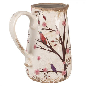 Decorative Jug 16 x 12 x 18cm Beige Brown Ceramic Branches - FLOWERPOT/VASE/JUG 1 - Beattys of Loughrea
