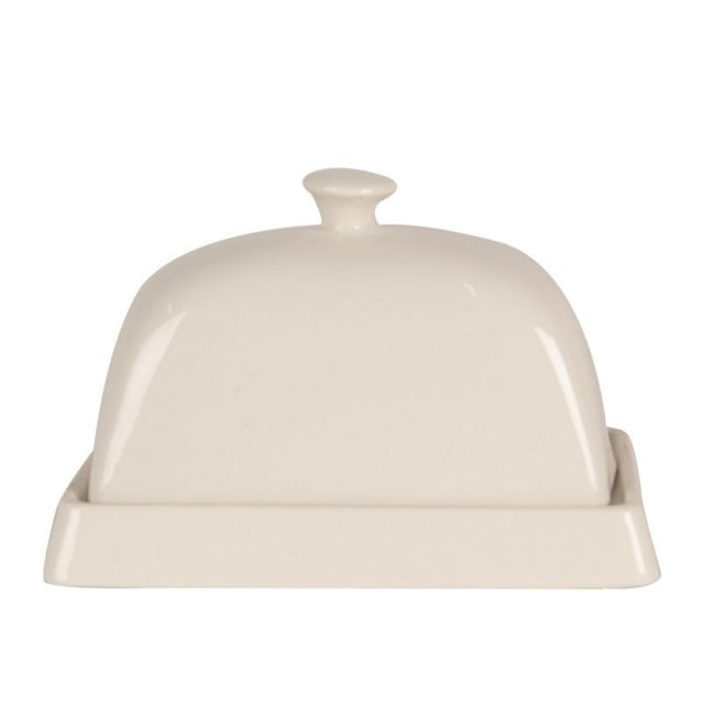 Butter Dish 16 x 10 x 9cm White Ceramic Rectangle - GENERAL LOOSE WARE - Beattys of Loughrea