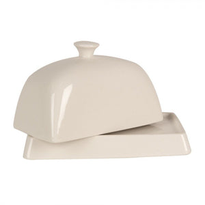 Butter Dish 16 x 10 x 9cm White Ceramic Rectangle - GENERAL LOOSE WARE - Beattys of Loughrea