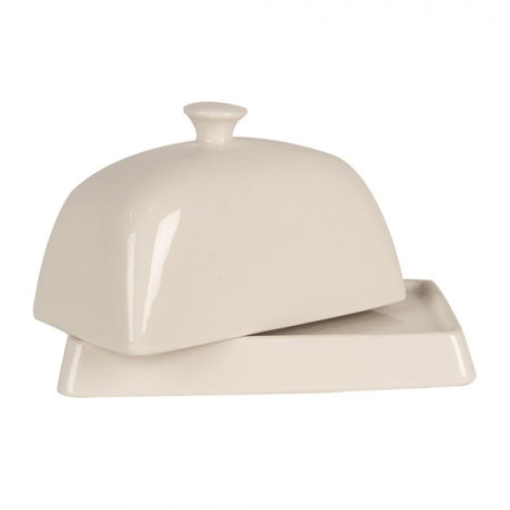 Butter Dish 16 x 10 x 9cm White Ceramic Rectangle - GENERAL LOOSE WARE - Beattys of Loughrea