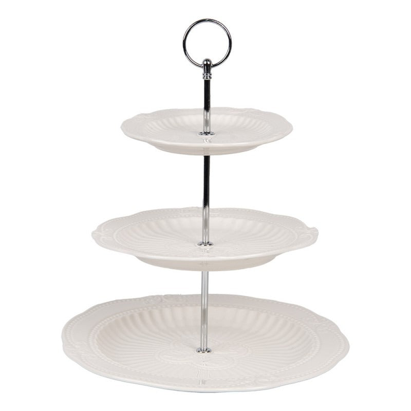 Etagere 3 Tier White Ceramic Cake Stand 26 x 31cm - GENERAL LOOSE WARE - Beattys of Loughrea