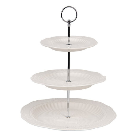 Etagere 3 Tier White Ceramic Cake Stand 26 x 31cm - GENERAL LOOSE WARE - Beattys of Loughrea