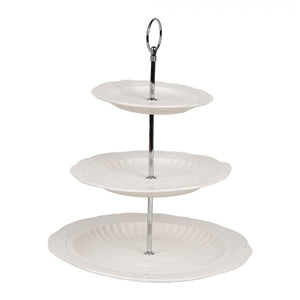 Etagere 3 Tier White Ceramic Cake Stand 26 x 31cm - GENERAL LOOSE WARE - Beattys of Loughrea