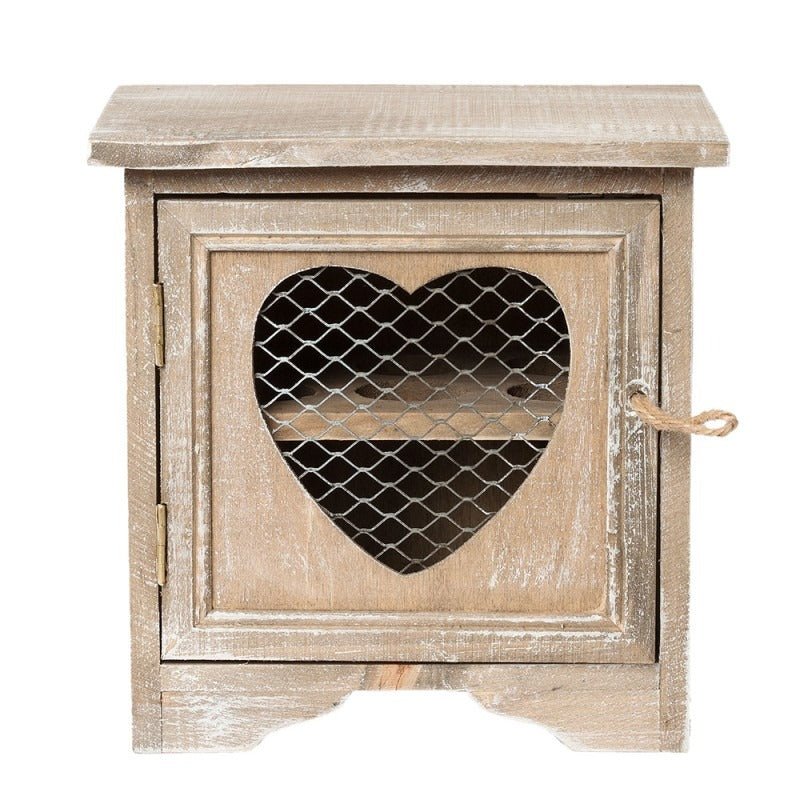 Egg Cabinet 19 x 14 x 19cm Brown Wood Heart - GENERAL LOOSE WARE - Beattys of Loughrea