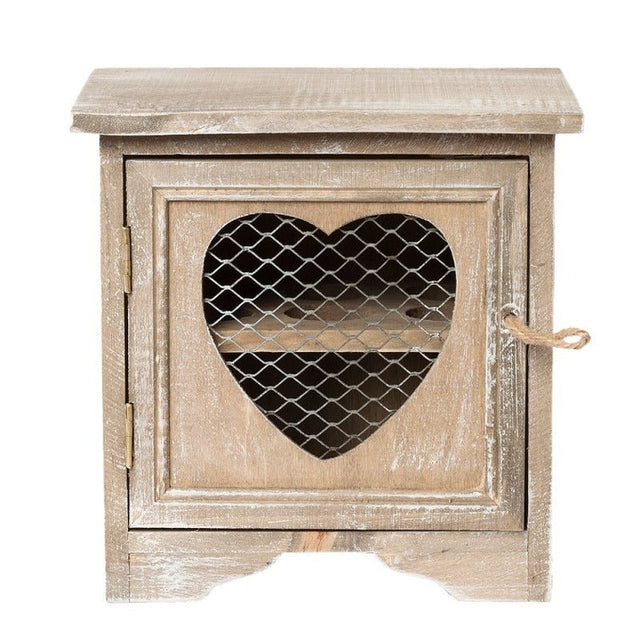 Egg Cabinet 19 x 14 x 19cm Brown Wood Heart - GENERAL LOOSE WARE - Beattys of Loughrea