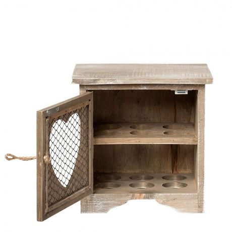 Egg Cabinet 19 x 14 x 19cm Brown Wood Heart - GENERAL LOOSE WARE - Beattys of Loughrea