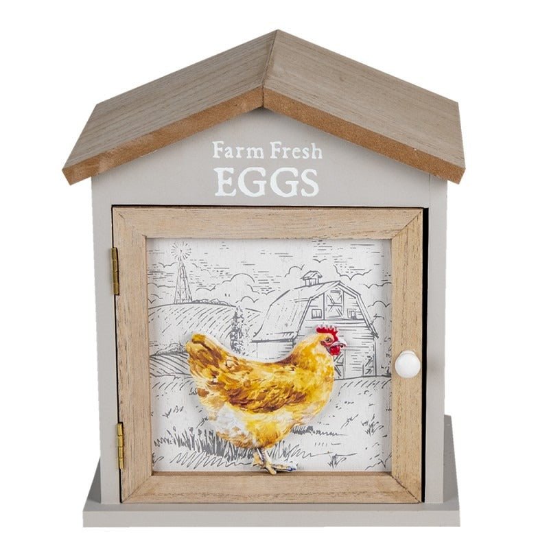 Egg Cabinet House 19 x 13 x 23cm Brown Wood Chicken - GENERAL LOOSE WARE - Beattys of Loughrea